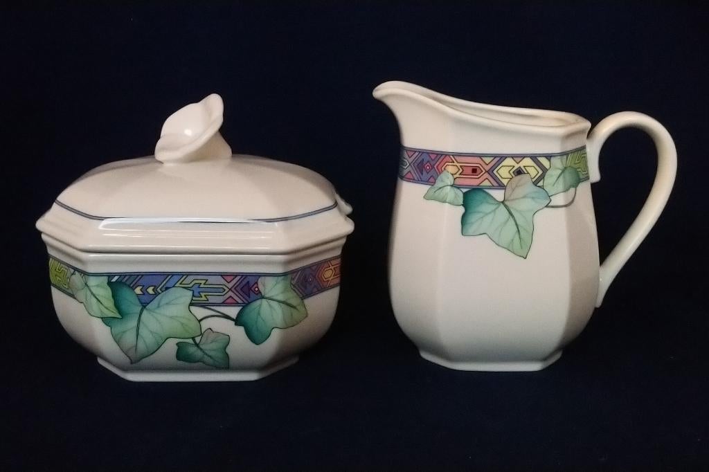 Villeroy & Boch Pasadena - melkkannetje en suikerpot, Huis en Inrichting, Keuken | Servies, Zo goed als nieuw, Overige typen, Overige stijlen
