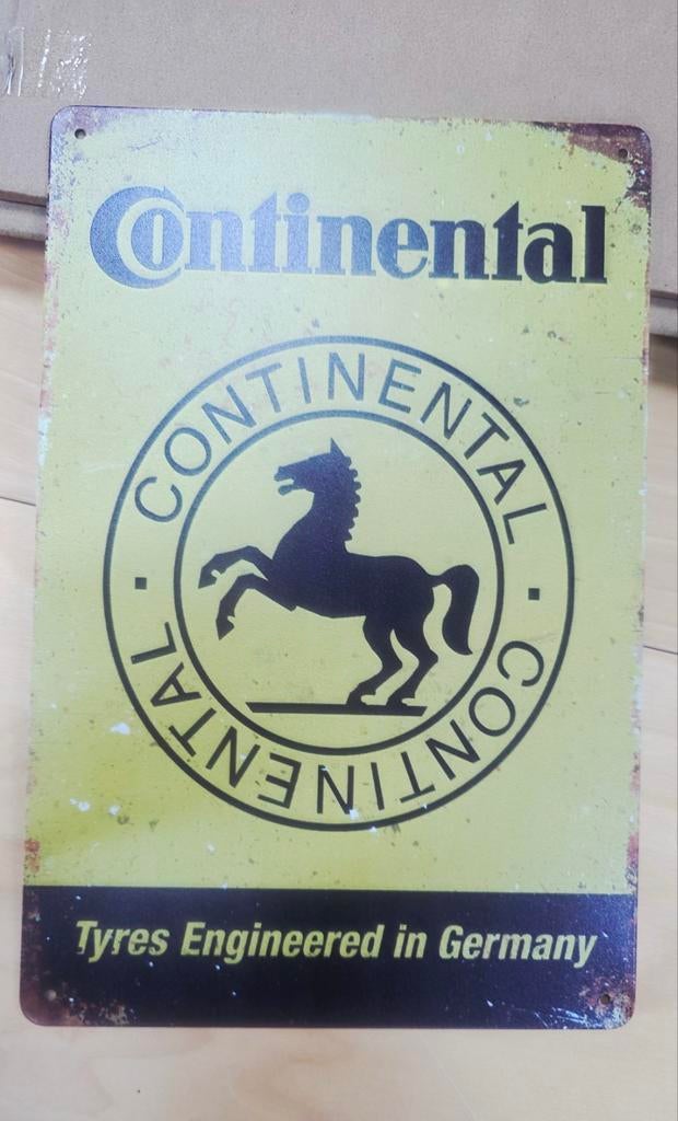 Continental Tyres Metalen Reclamebord 20x30cm, Ophalen of Verzenden, Gebruikt