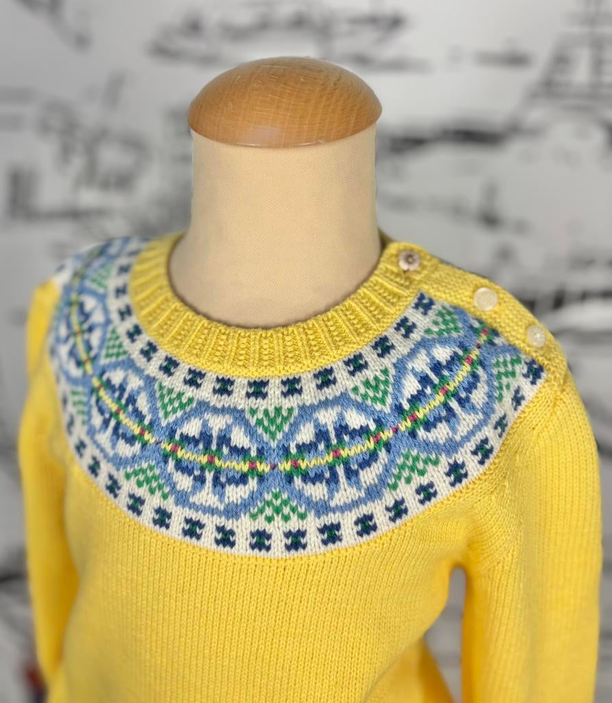 Ralph Lauren zachtgele fair-isle trui voorjaar maat 7 NIEUW, Meisje, Trui of Vest, Nieuw, Ophalen of Verzenden