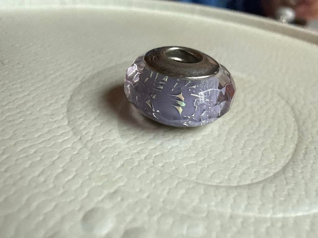 Pandora Murano Bedel - Paars Glas, Glas of Kristal, Pandora, Ophalen of Verzenden, Zo goed als nieuw