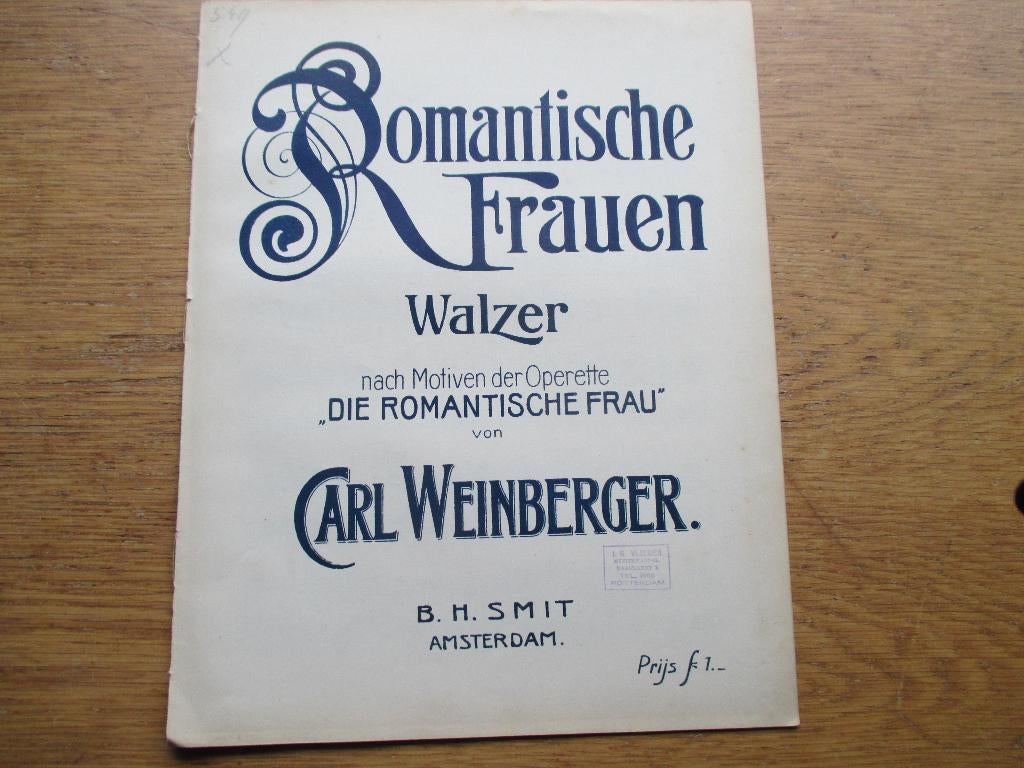 CARL WEINBERGER - ROMANTISCHE FRAUEN -WALS VOOR PIANO, Gebruikt, Ophalen of Verzenden, Artiest of Componist, Piano