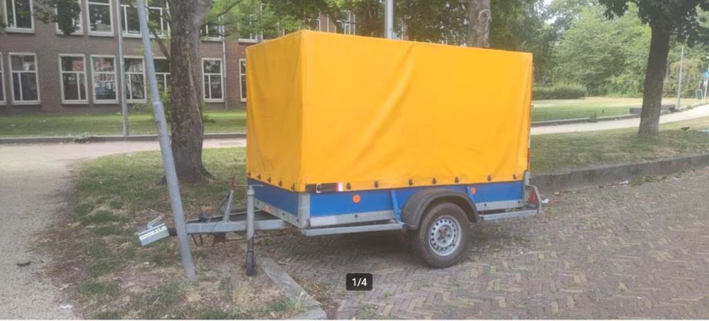 aanhanger huren boedelbak utrecht goedkoop met huif, Auto diversen, Ophalen of Verzenden, Gebruikt