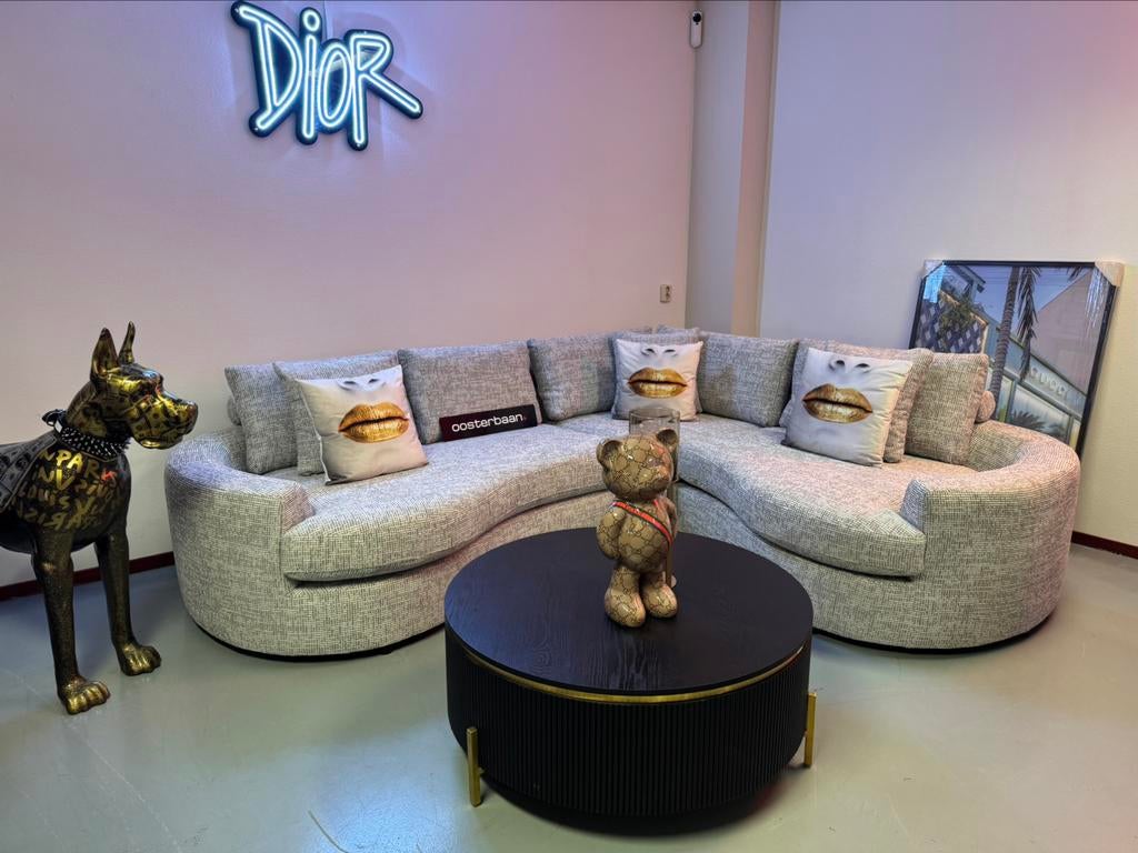 Luxe Teddy Velvet Loungebank Jacco Special NIEUW - UNIEK, 250 tot 300 cm, Info@oosterbaanwonen.nl, Venus 31 8448CE Heerenveen