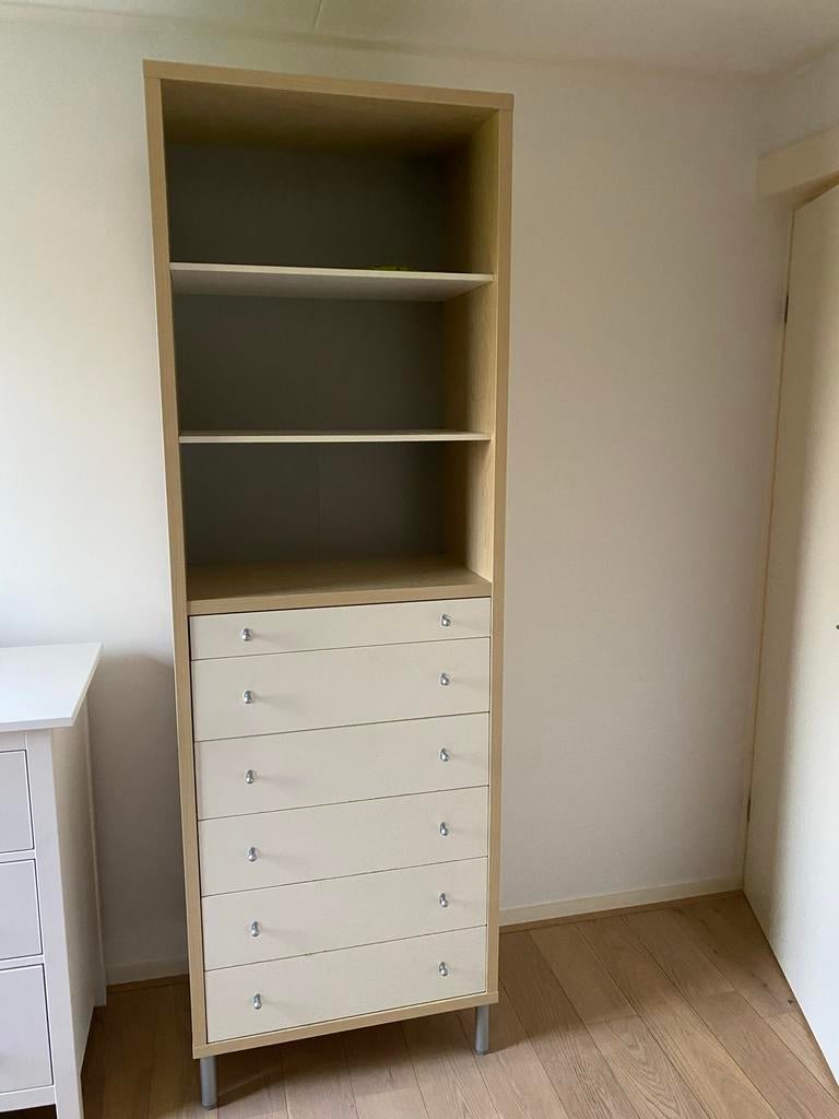 Ikea wandkast met lade en vakken, Kunststof, Gebruikt, Met lade(s), 150 tot 200 cm