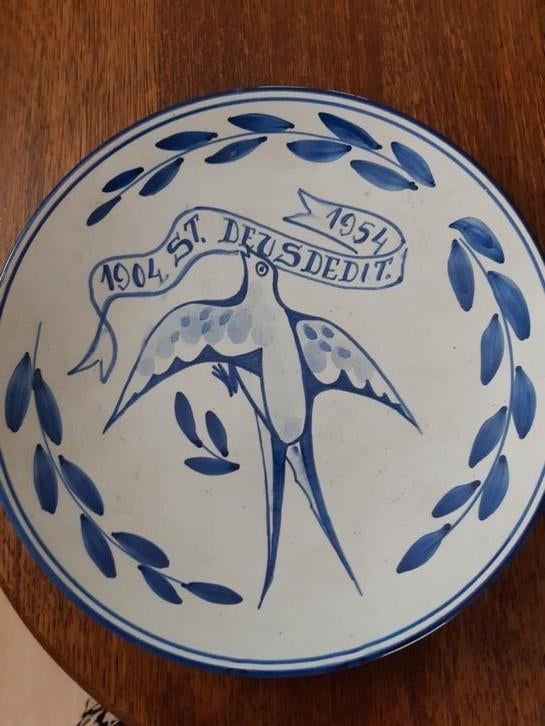 Vintage  -antiek bordje, Antiek en Kunst, Antiek | Wandborden en Tegels, Ophalen of Verzenden