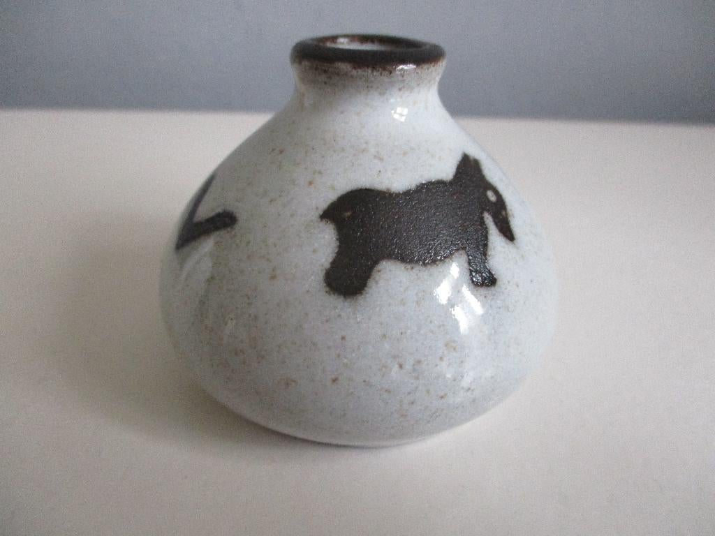 Hans van Moorsel vaas vaasje met dieren decor, Antiek en Kunst, Ophalen of Verzenden