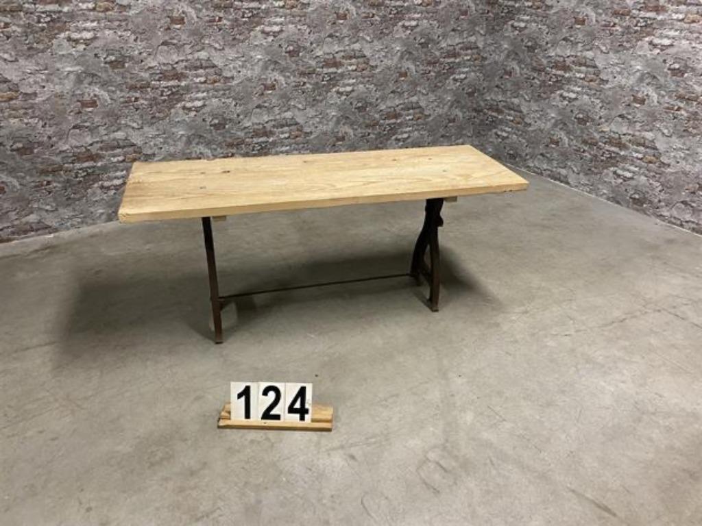 Industriële houten tafel nr124, Overige houtsoorten, 50 tot 100 cm, 100 tot 150 cm, Nieuw