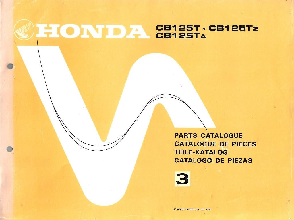 Honda CB125 T CB125 T2 CB125 Ta Parts list (881p), Ophalen of Verzenden, Honda
