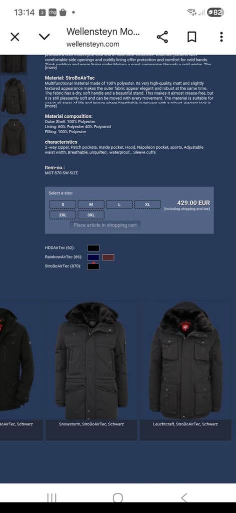 Winterjas Wellensteyn Motora in nieuwstaat., Zwart, Maat 56/58 (XL), Ophalen of Verzenden, Zo goed als nieuw