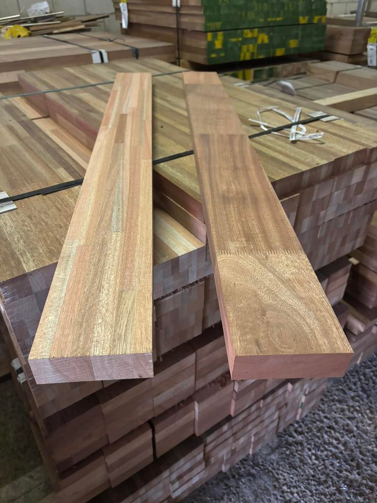 Hardhout Mahonie balkjes 120x40mm kopmaat, Doe-het-zelf en Verbouw, Hout en Planken, Ophalen, Nieuw, 50 mm of meer, Balk