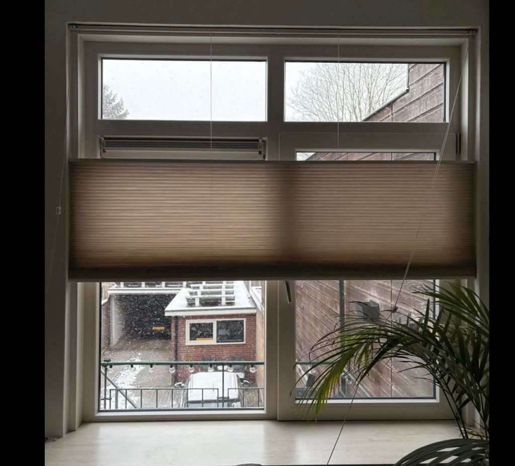 Plissé gordijn, top down bottom up, Ophalen, Beige, 50 tot 100 cm, Zo goed als nieuw