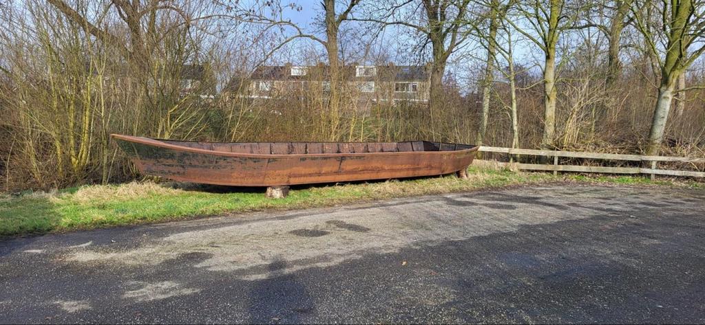 Noord-Hollandse praam, Watersport en Boten, Platbodems, Gebruikt, Staal, Ophalen