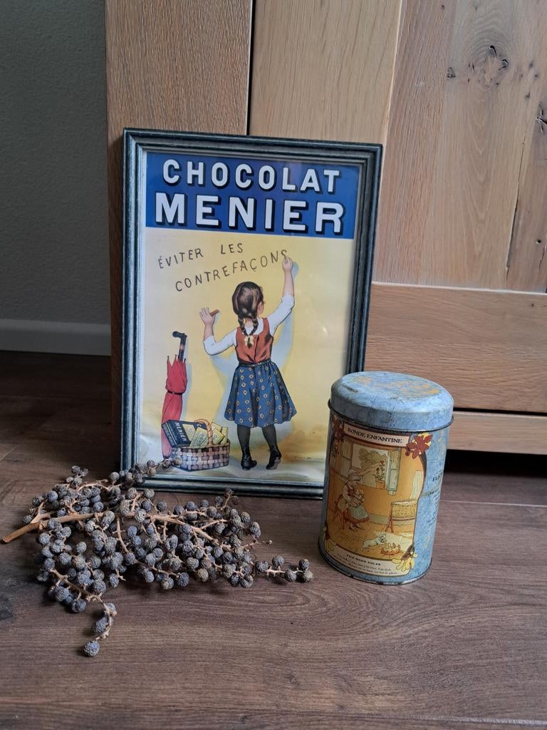Vintage schilderij afbeelding merk Chocolat Menier 32-22 cm, Ophalen of Verzenden, Gebruikt