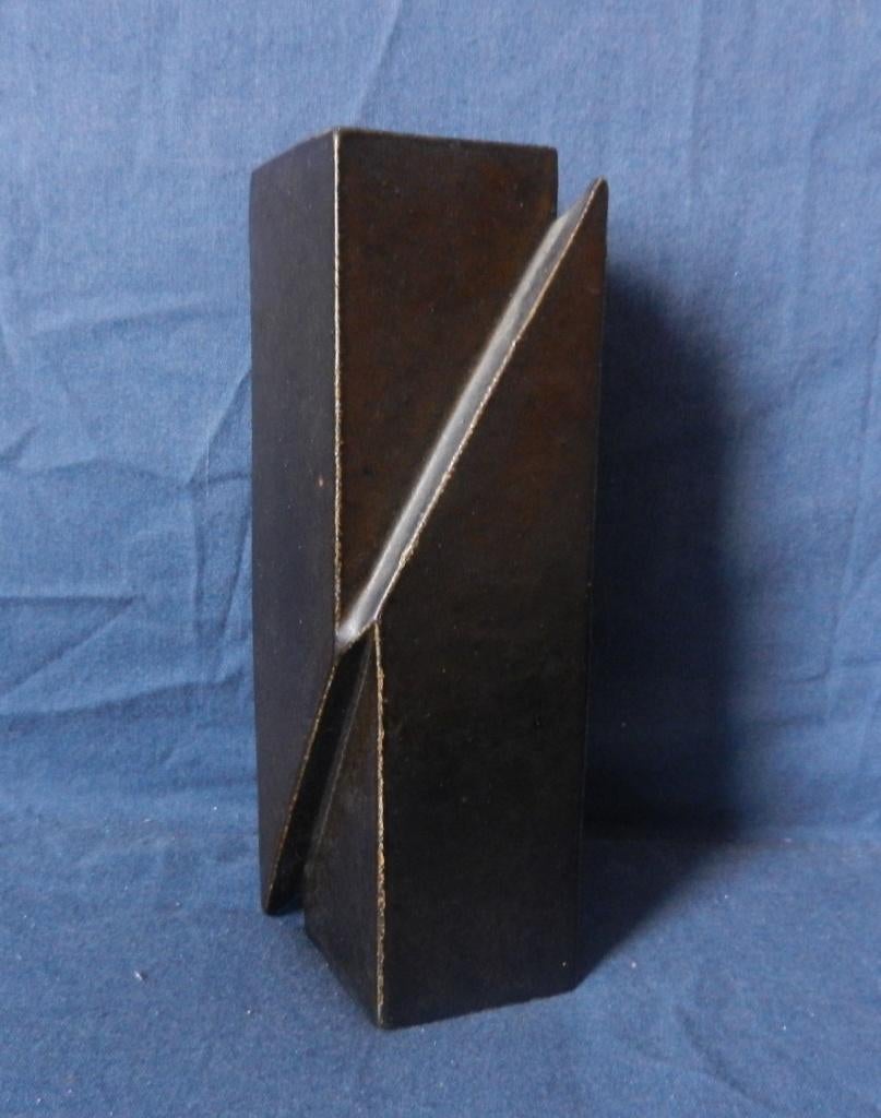 Brons geglazuurde vaas Jan van der Vaart 1970 h.17, Antiek en Kunst, Ophalen of Verzenden