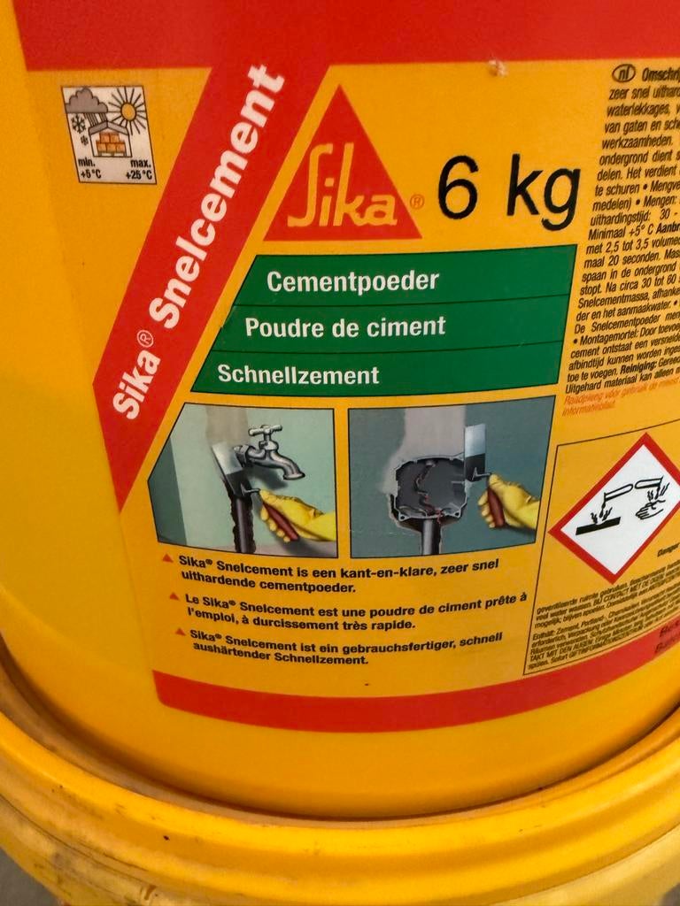 Sika Snelcement 6kg - Snelle reparatie!, Ophalen, Nieuw, Overige typen