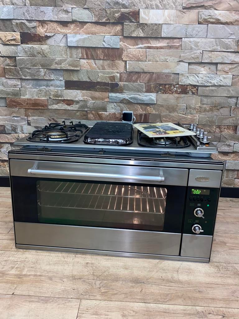 Nette Boretti inbouwoven RVS 90 cm Incl. Kookplaat, Witgoed en Apparatuur, Ovens, Hete lucht, 60 cm of meer, Ophalen of Verzenden