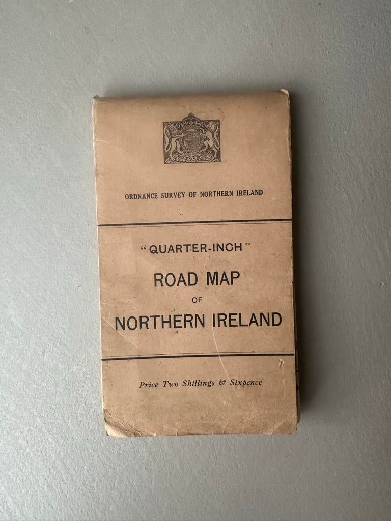 Antieke Ordnance Survey Landkaart Noord-Ierland, Boeken, Atlassen en Landkaarten, Gelezen, Verenigd Koninkrijk, Ophalen of Verzenden
