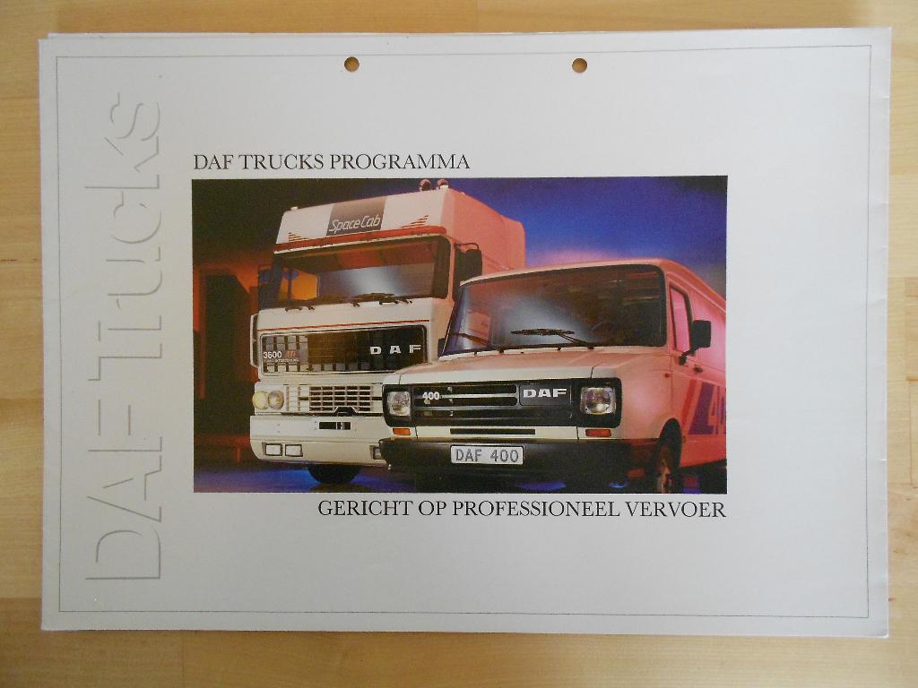 DAF Programma 1986 - 3600 3300 2800 2500 2100 1900 1700 1300, Boeken, Auto's | Folders en Tijdschriften, Zo goed als nieuw, Overige merken