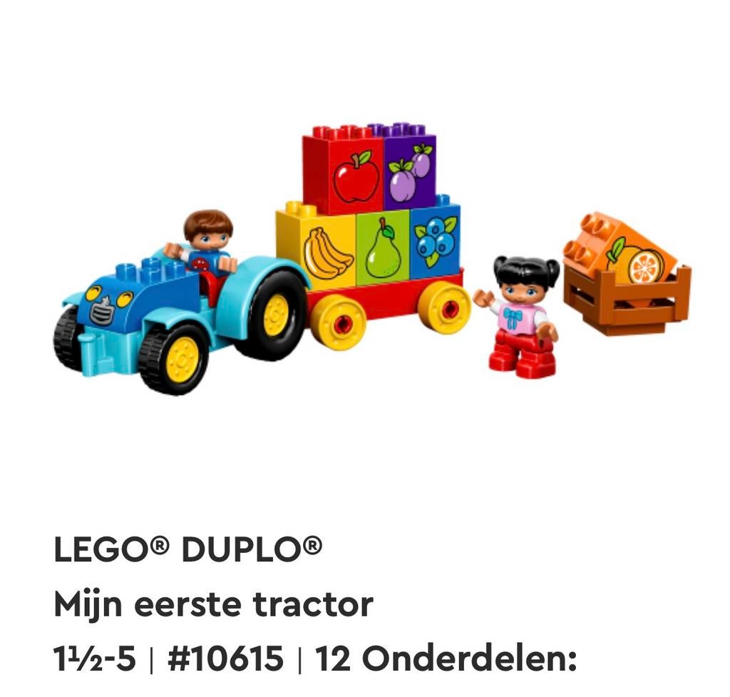 Mijn eerste tractor 10615 Duplo, Ophalen of Verzenden, Zo goed als nieuw, Duplo