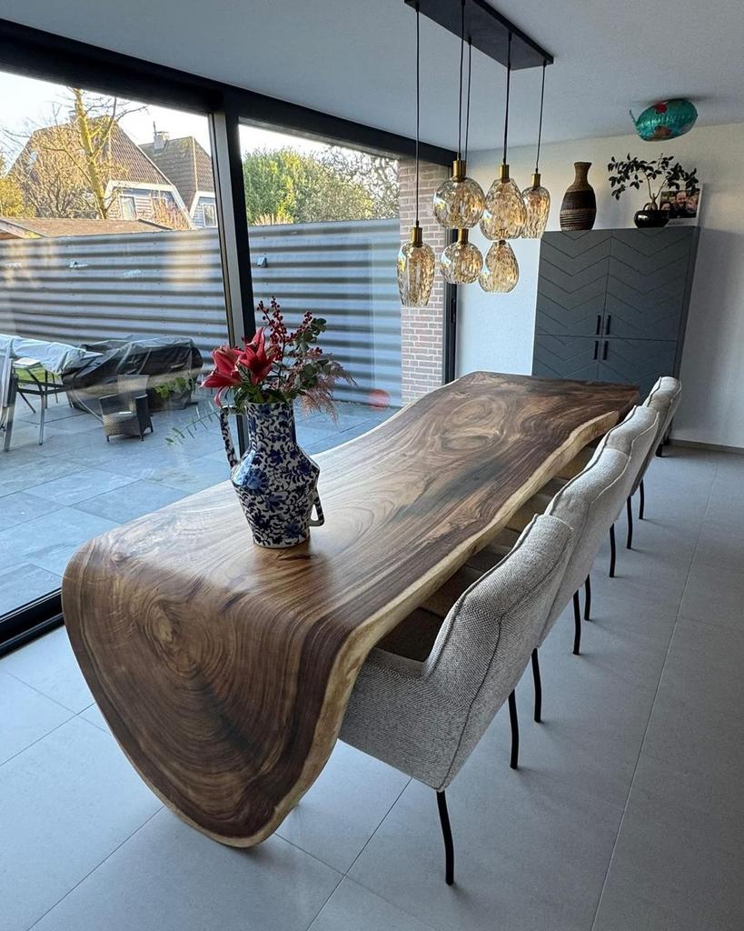 Suar boomstamtafel waterval ovaal bartafel vergadertafel, Huis en Inrichting, Tafels | Eettafels, Ophalen of Verzenden, Nieuw