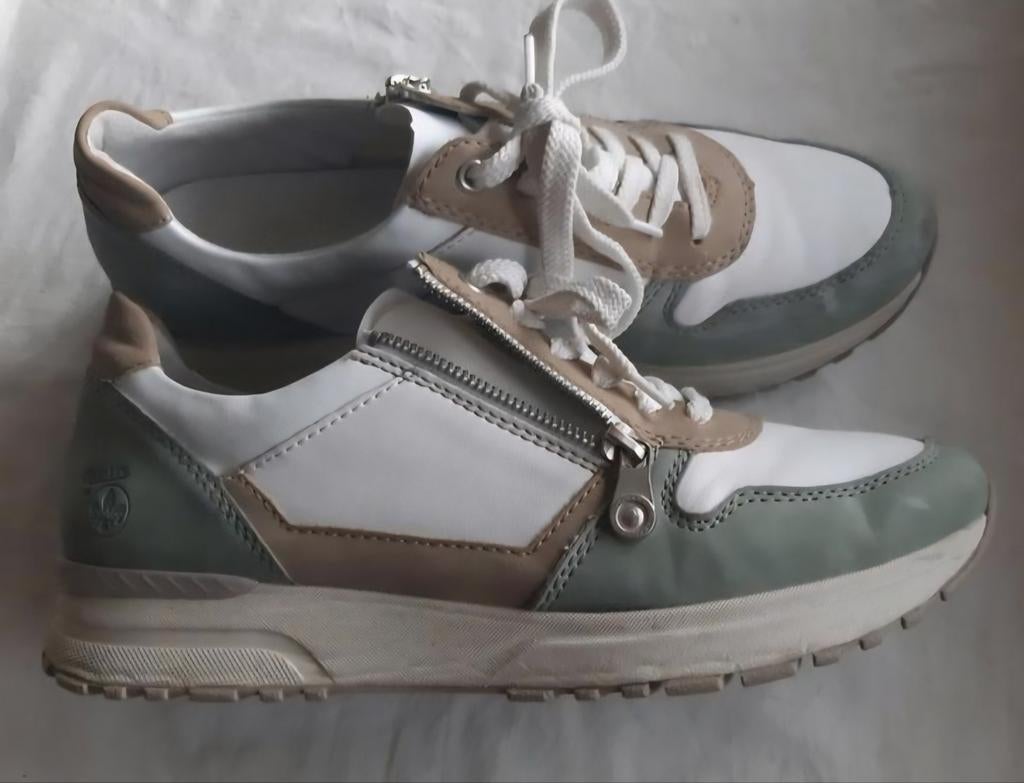 Rieker sneakers witte beige groene maar 41, Ophalen of Verzenden, Zo goed als nieuw, Beige, Sneakers of Gympen
