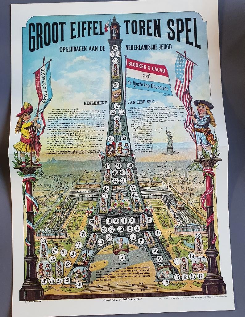 Groot Eiffeltoren spel – facsimile 1974 (Atlas v. Stolk), Ophalen of Verzenden