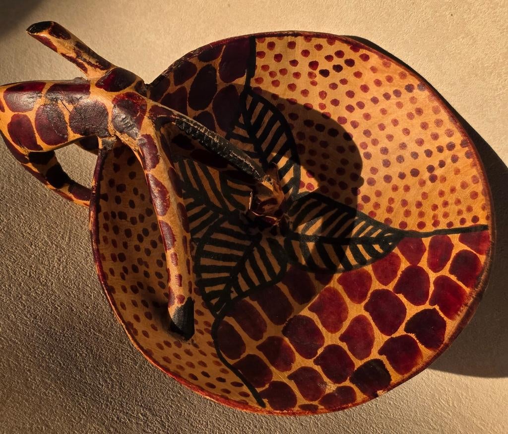 Mexicaanse aardewerk giraffe schaal – handbeschilderd, Ophalen of Verzenden