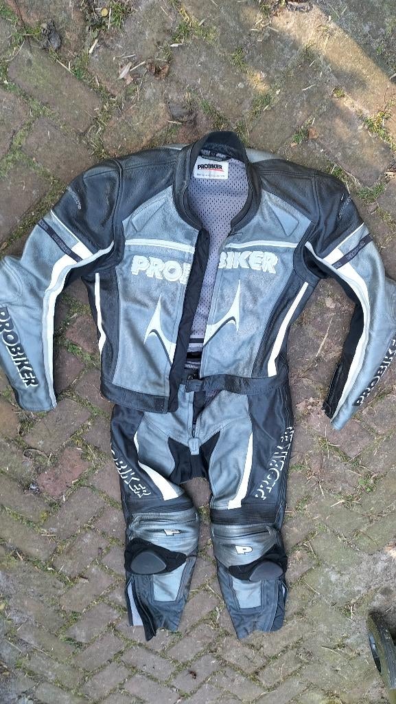 Leren 2delig motorpak maat 52 Probiker valt al 48 50, Ophalen of Verzenden, Probiker, Tweedehands, Heren