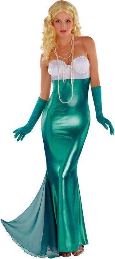Jurk zeemeermin M L kostuum jurk pak mermaid lange groen, Maat 38/40 (M), Carnaval, Nieuw, Ophalen of Verzenden