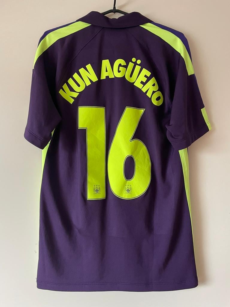 Aguero #16 Manchester City Nike Voetbalshirt 14/15 Third S, Paars, Nike, Ophalen of Verzenden, Zo goed als nieuw