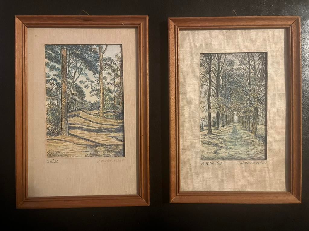 2 tekeningen van johannes varkevisser, Antiek en Kunst, Ophalen of Verzenden