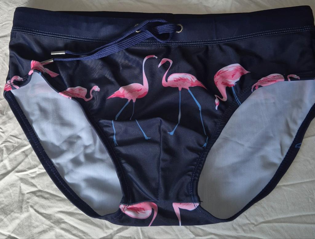 Heren zwembroek zwemslip flamingo maat M nieuw, Ophalen of Verzenden, Maat 48/50 (M), Blauw, Zwemslip