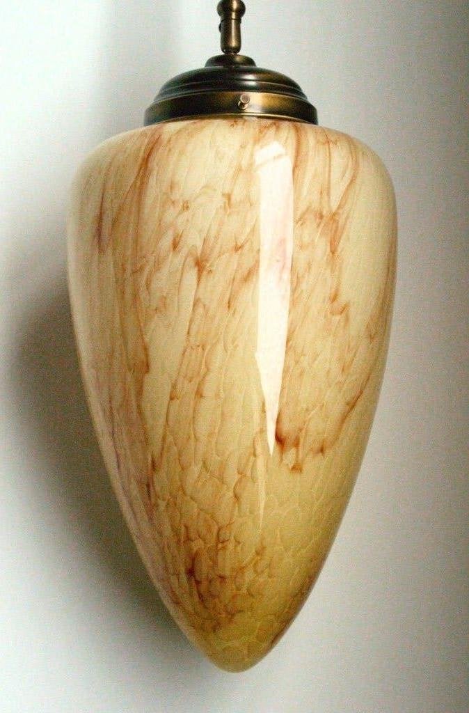 Vintage, Italiaanse designlamp voor hoog plafond, Ophalen, Gebruikt, Glas