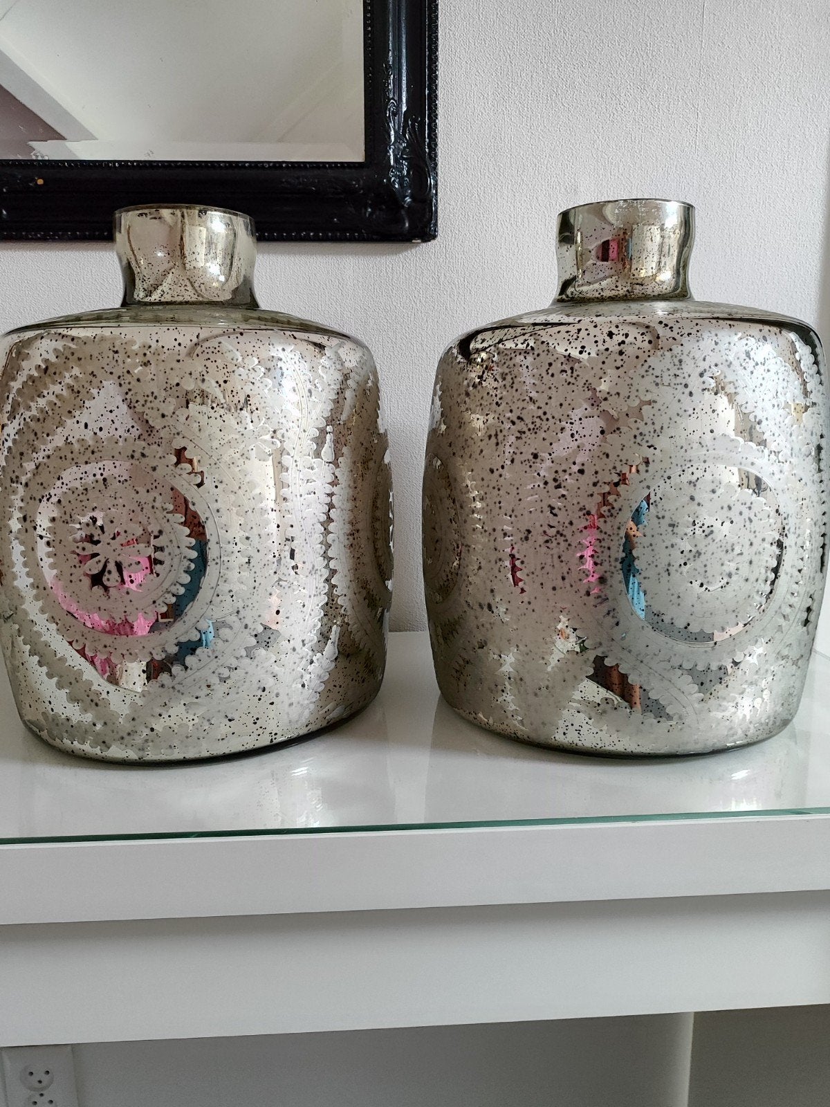 Vazen zilverkleurig, Ophalen, Gebruikt, Glas
