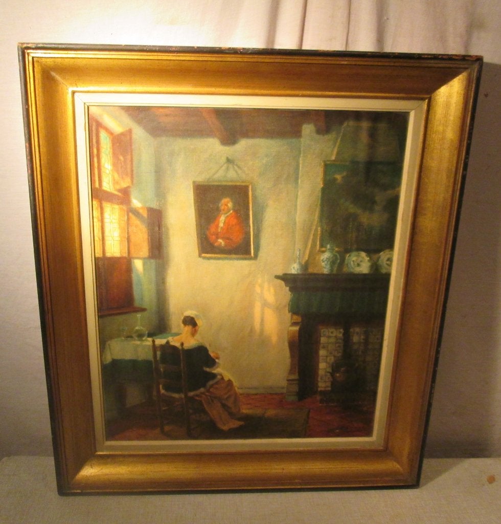 Prachtige Oude Vergulde Houten Lijst - 62x54 / 50x42, Schilderijlijst, Ophalen of Verzenden, Zo goed als nieuw, Goud