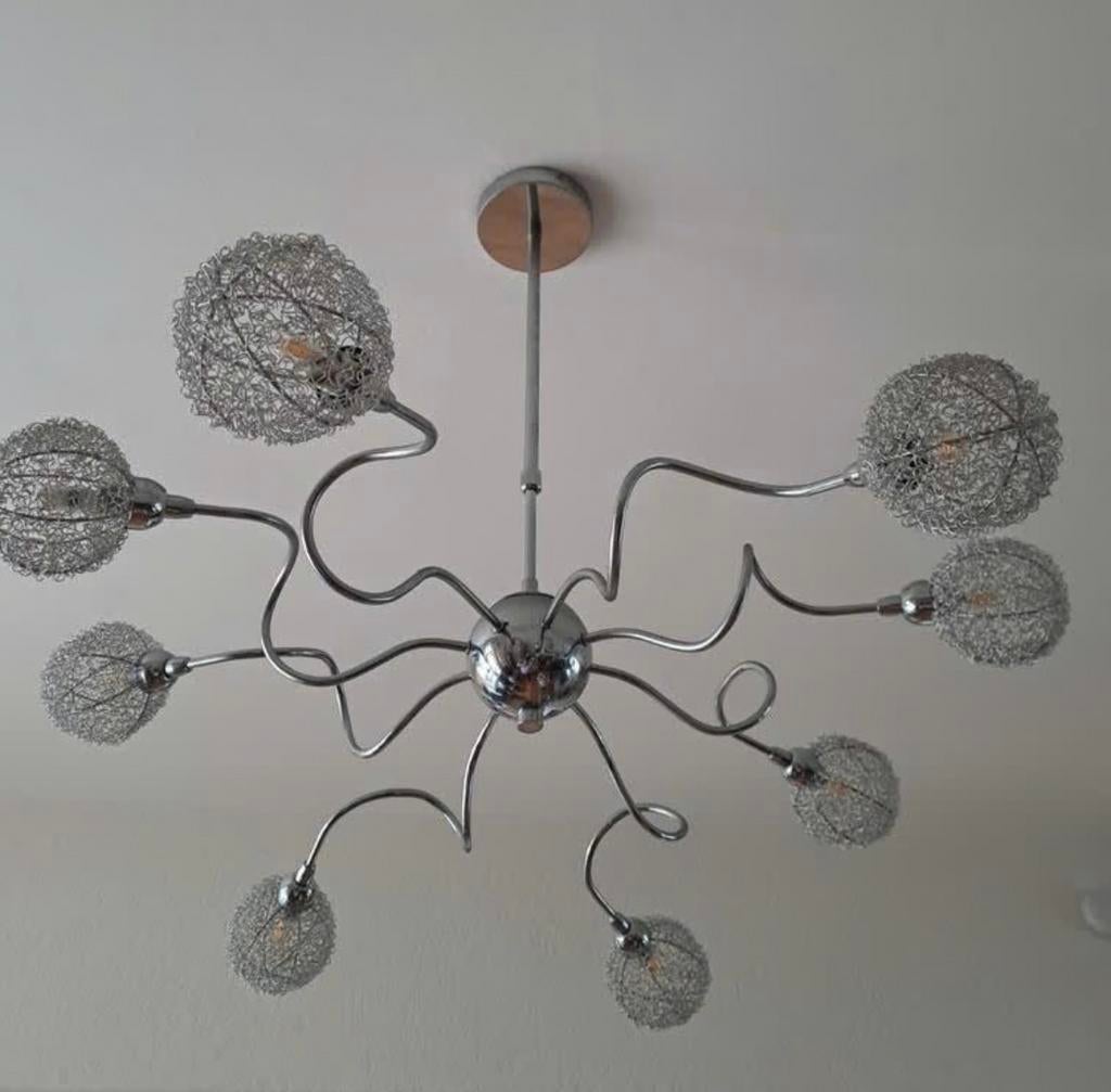 Moderne spinnenweb hanglampen 8 lichtpunten & 5 lichtpunten, Huis en Inrichting, Lampen | Kroonluchters, Ophalen, Zo goed als nieuw