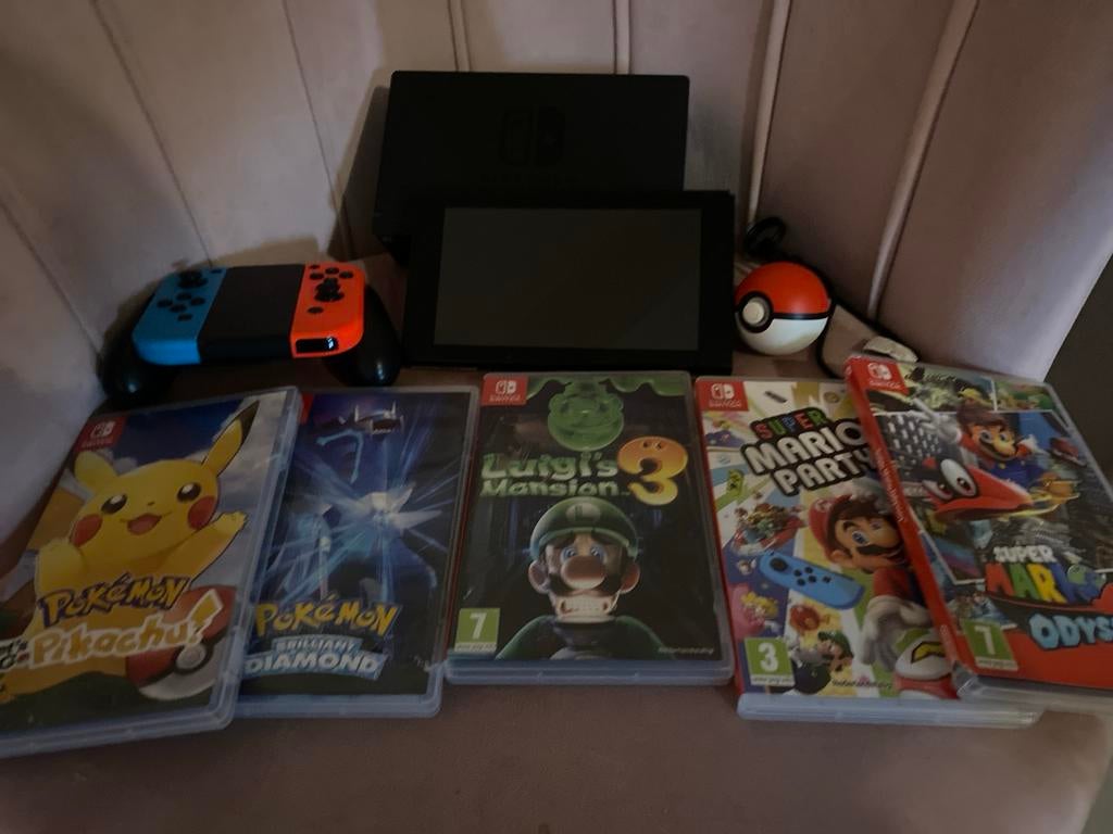 Nintendo Switch Compleet met Games en Accessoires, Spelcomputers en Games, Spelcomputers | Nintendo Switch, Gebruikt, Switch Original