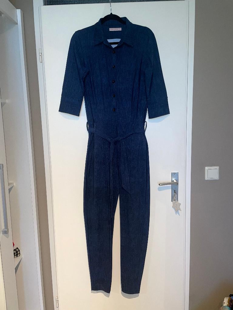 Studio Anneloes denim look travelstof jumpsuit pak mt L, Blauw, Maat 42/44 (L), Ophalen of Verzenden, Zo goed als nieuw