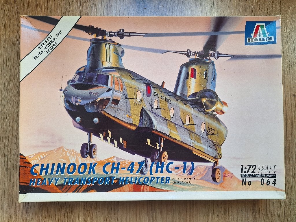 1:72 1/72 Italeri Chinook CH-47 (HC-1) Heavy Transport Helic, 1:72 tot 1:144, Italeri, Helikopter, Ophalen of Verzenden