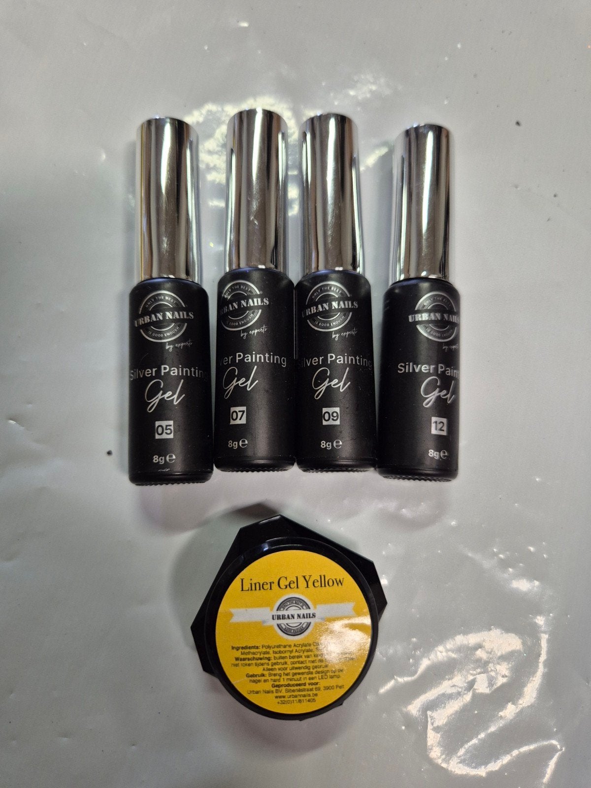 Nieuw Urban Nails 5x silver painting gel (fine liner gel) 3, Overige kleuren, Nieuw, Ophalen of Verzenden, Handen en Nagels