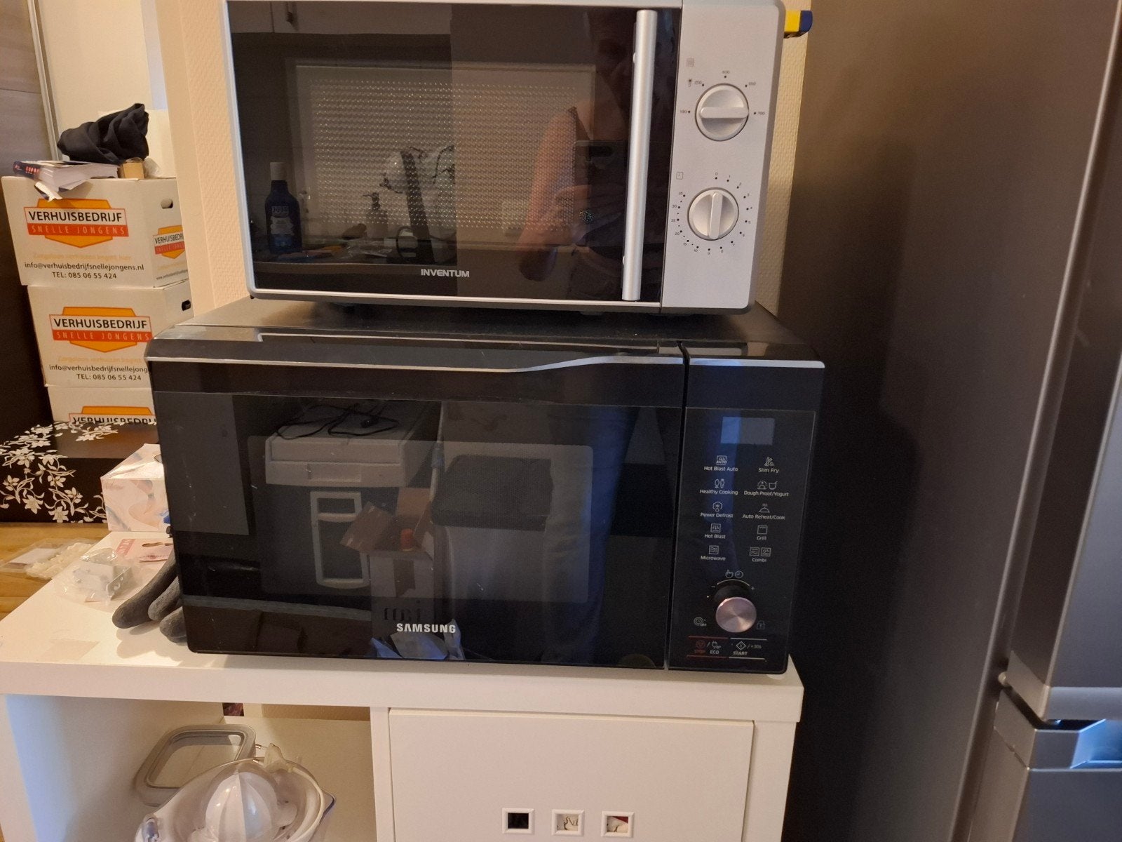 Samsung Combi Magnetron Oven Grill - Zwart, Ophalen, Combimagnetron, Gebruikt, Grill