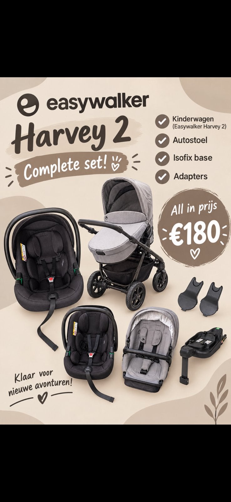 Easywalker harvey 2 complete set, Ophalen, Zo goed als nieuw, Overige merken