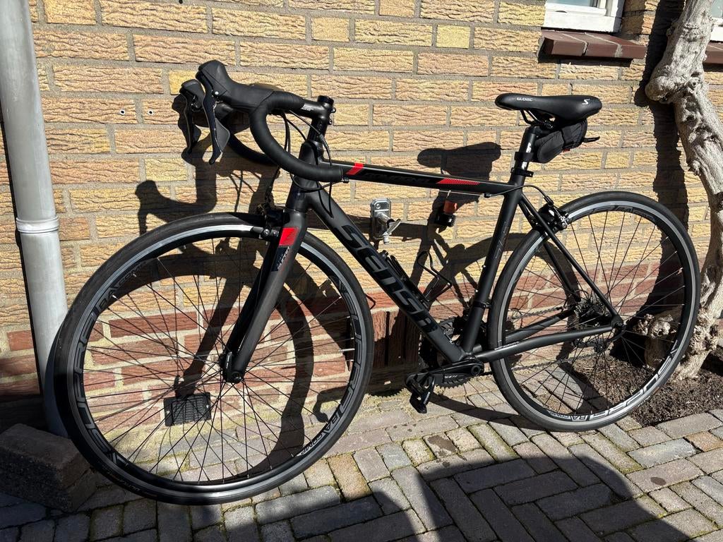 Sensa Racefiets Maat 49 - Carbon Voorvork & Aero Stuur, 10 tot 15 versnellingen, Aluminium, 49 tot 53 cm, Zo goed als nieuw