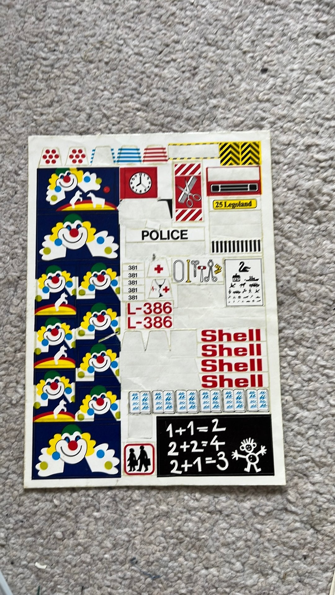 Oud LEGO stickervel incompleet set 6000, Ophalen of Verzenden, Gebruikt, Lego