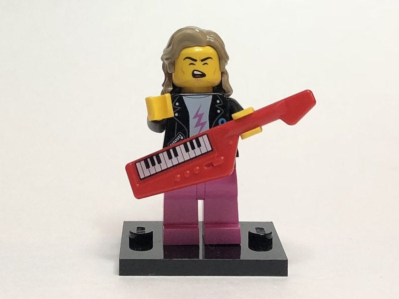 Lego Minifiguur Rockster met Keytar - CMF serie 20, Lego, Nieuw, Ophalen of Verzenden, Minifiguur