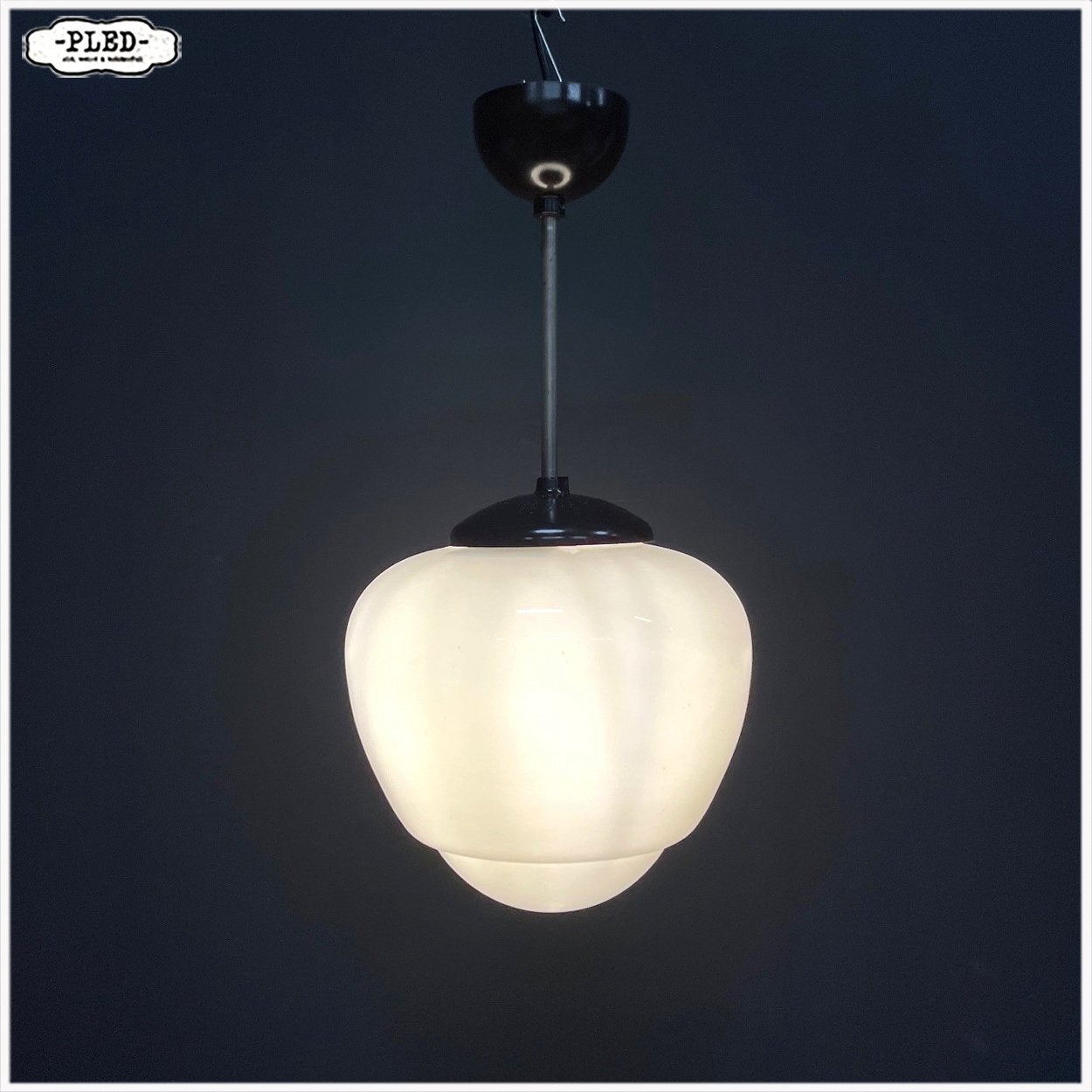 Art Deco Opaline lampen Hanglampen Vintage, Ophalen, Gebruikt, Vintage Art Deco Boho Japando, E27 (groot)