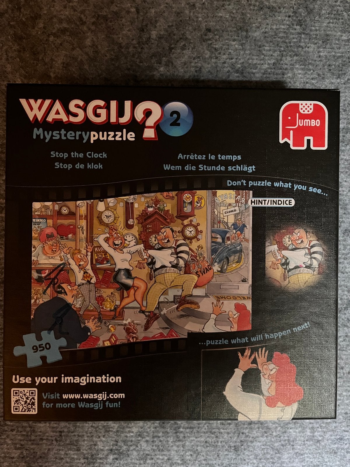 Wasgij Mystery 2 Stop de Klok, Ophalen of Verzenden, 500 t/m 1500 stukjes, Zo goed als nieuw, Legpuzzel