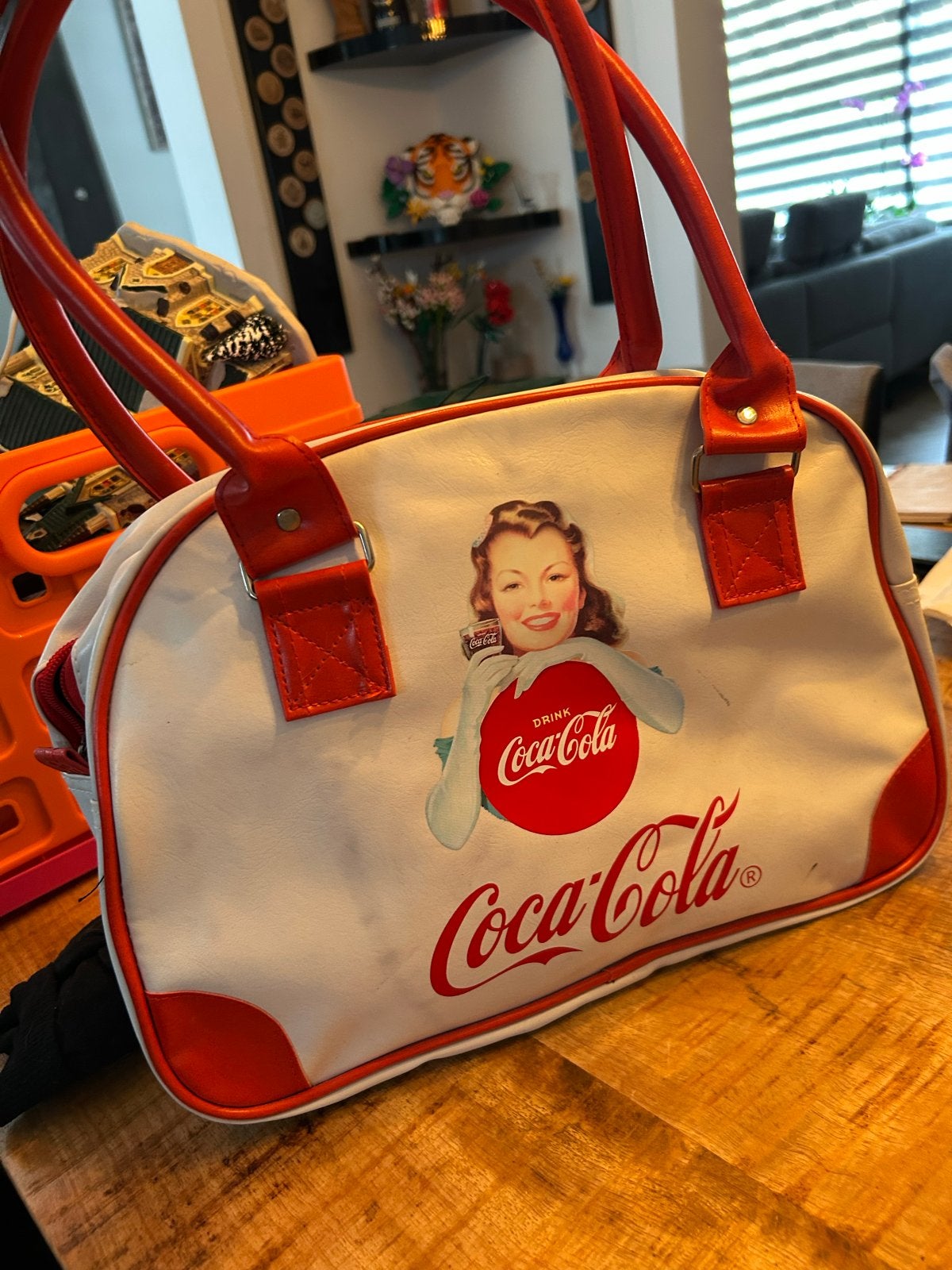 Vintage Coca-Cola Bowlingtas - Uniek verzamelobject, Ophalen of Verzenden, Gebruikt, Gebruiksvoorwerp