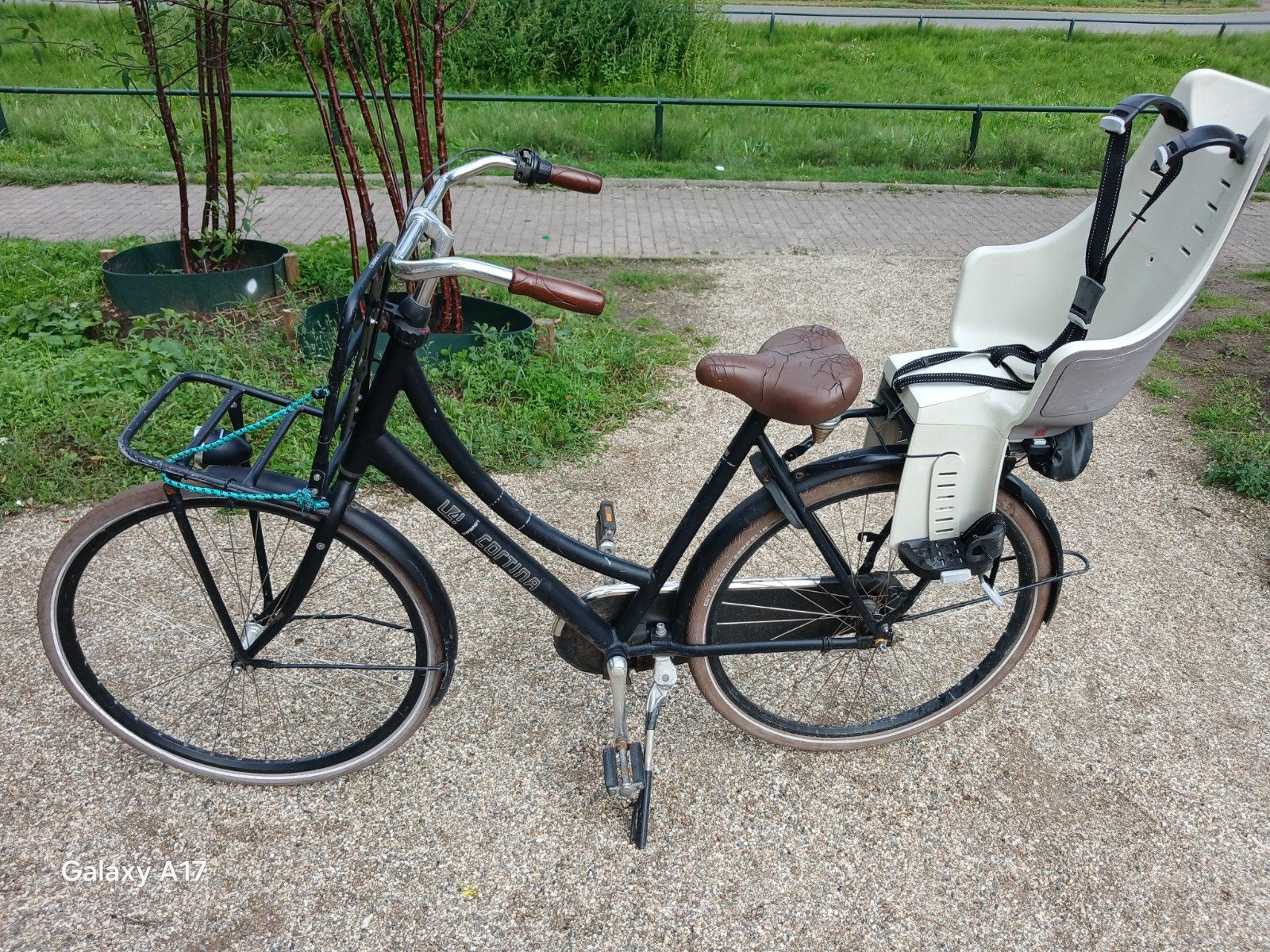 Cortina Transportfiets met kinderzitje en voordrager, Terugtraprem, Ophalen, Overige merken, 53 tot 56 cm