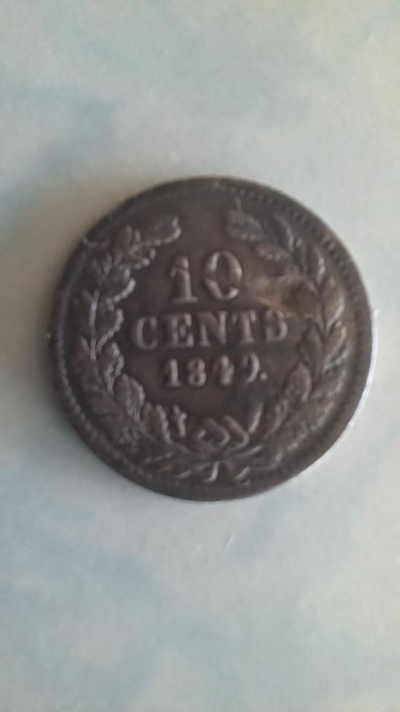Zilveren willem ll dubbeltje, Zilver, Ophalen of Verzenden, 10 cent, Losse munt